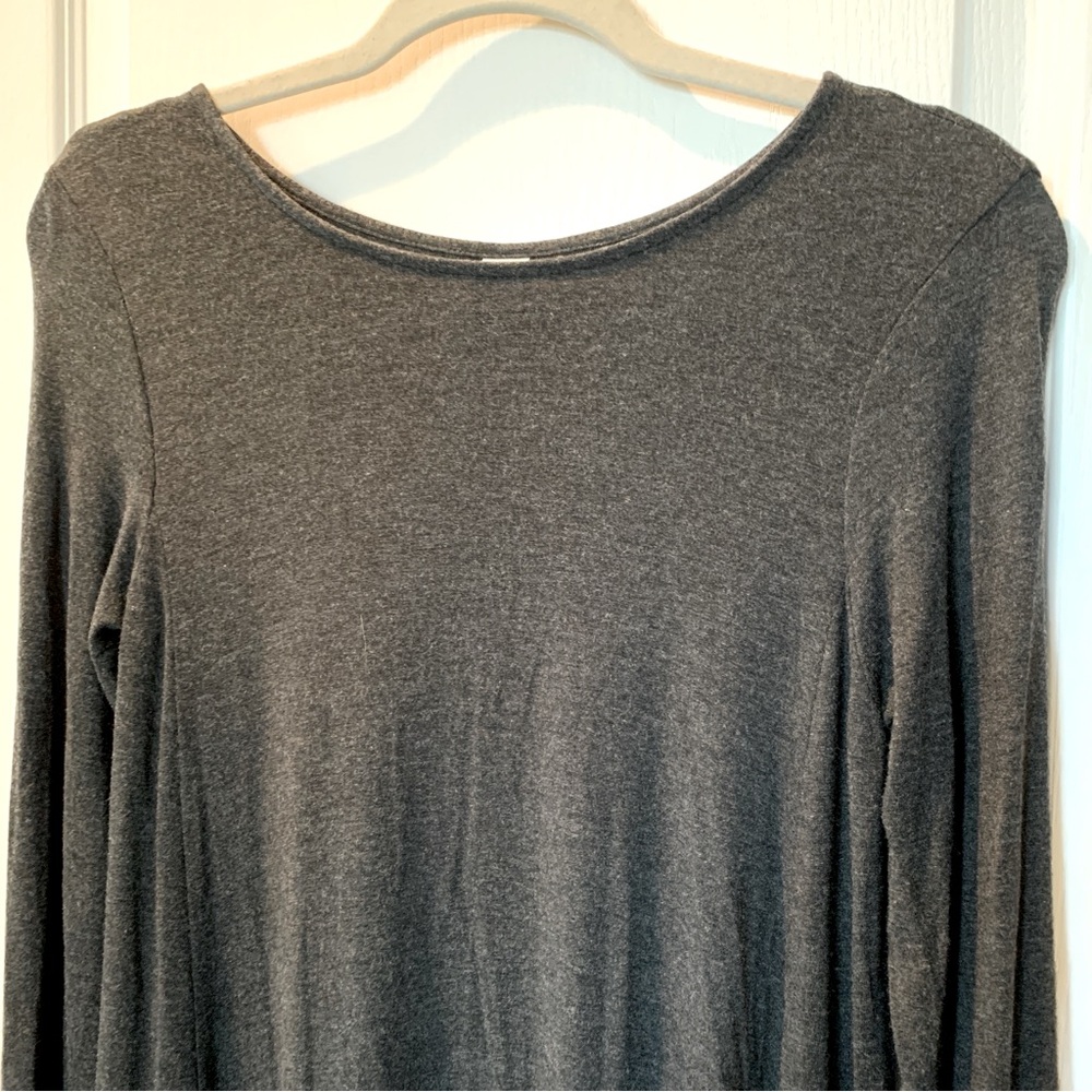 OLD NAVY Gray Crew Neck Long Sleeve A-Line Mini Dress Size SP - Picture 5 of 12